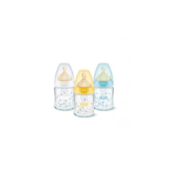 Nuk Latex mamelon mamelon large bouche bouteille en verre taille 1 125ml