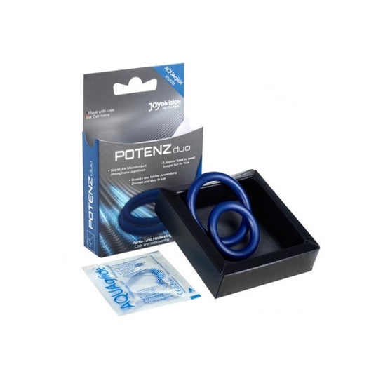 Joydivision Potenz Dúo Azul Anillos Pene Mediano M 2uds