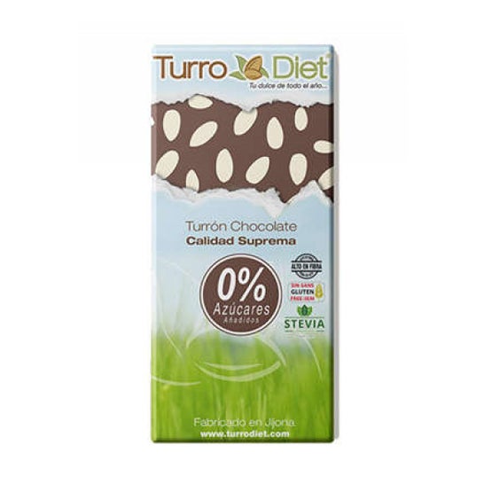 Turro Diet Nougat Chocolat Amandes Sans Gluten Stevia 150g