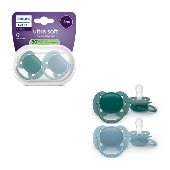 Philips Avent Ultra Soft Sucette 18M+ Blue Green 2uts