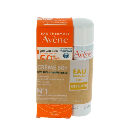 Avène Pack Crème visage sans parfum SPF50 + Eau Thermale 2x50 ml