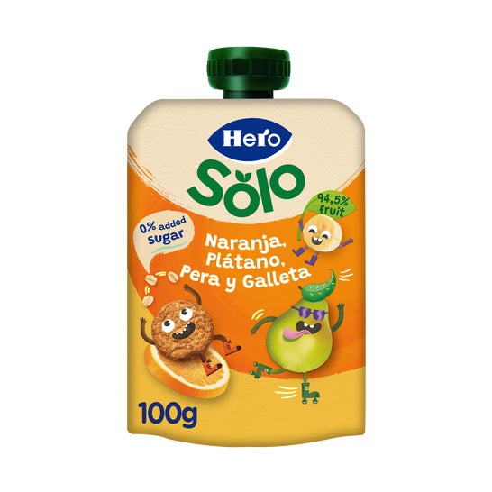 Hero Solo Orange Banane Poire et Biscuit 100 g