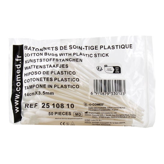Comed Cotonetes de Pastico 14cm x 3.5mm 50 uds