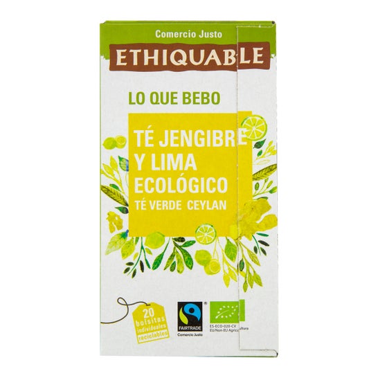 Ethiquable Té Verde Jengibre y Lima Eco 20uds