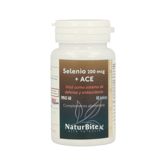 Naturbite Selenium 200mcg + Ace 60 Comprimés