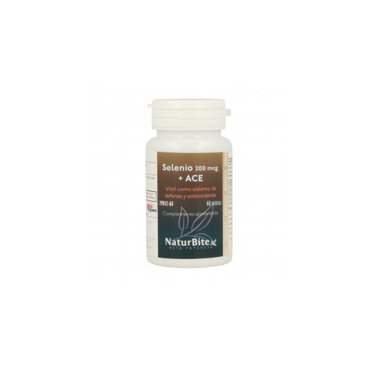 Naturbite Selenium 200mcg + Ace 60 Comprimés