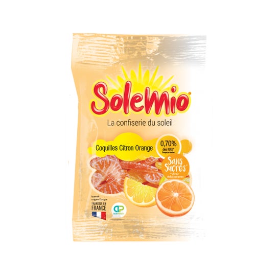 Solemio Bonbon Orange Citron Sans Sucre Bio 80g
