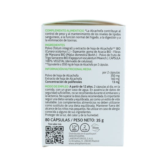 Arkopharma Alcachofa 80 Capsulas