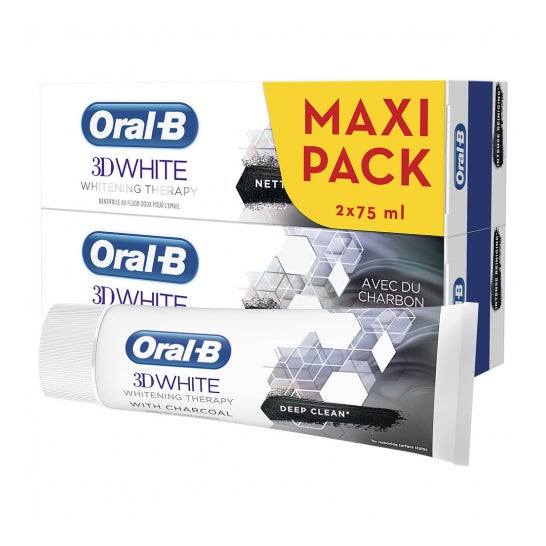 Oral-B Dentifrice 3D White Charbon 2x75ml