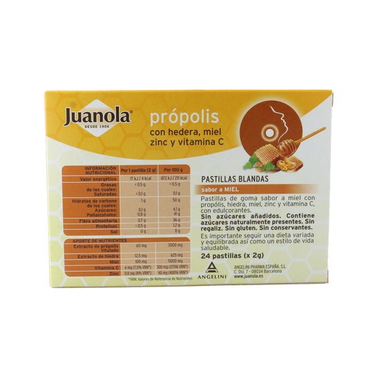 Juanola Propolis Con Hedera Con Hedera Sabor Miel 24 Unidades