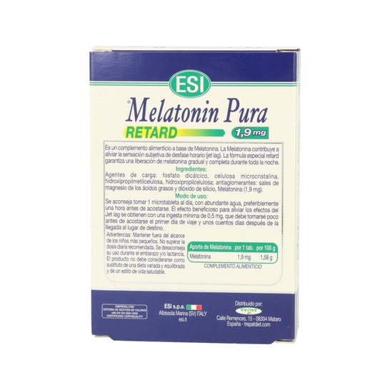 ESI Melatonin Pura Retard 1,9 mg 60 Comprimés