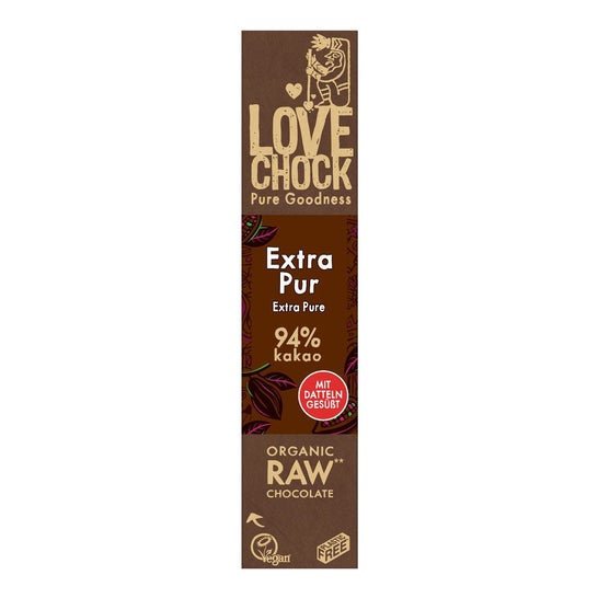 Lovechock Chocolat Noir Eco 94% Sans Sucre Extra Pur 40g
