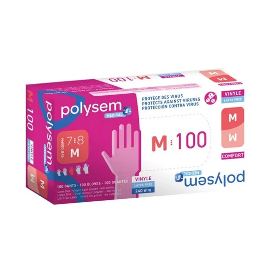 Polysem Gants en vinyle sans poudre Taille M 100 unités