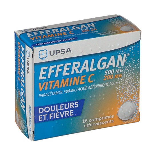 Efferalgan Paracétamol 500mg Vitamine C 200mg 16 Comprimés Effervescents