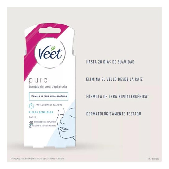 Veet Banda Cera Depilatoria Facial 40uds Veet Banda Cera Depilatoria Facial 40uds