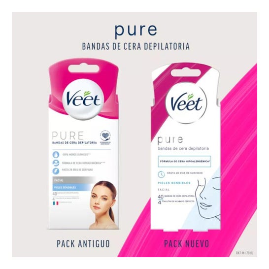 Veet Banda Cera Depilatoria Facial 40uds Veet Banda Cera Depilatoria Facial 40uds