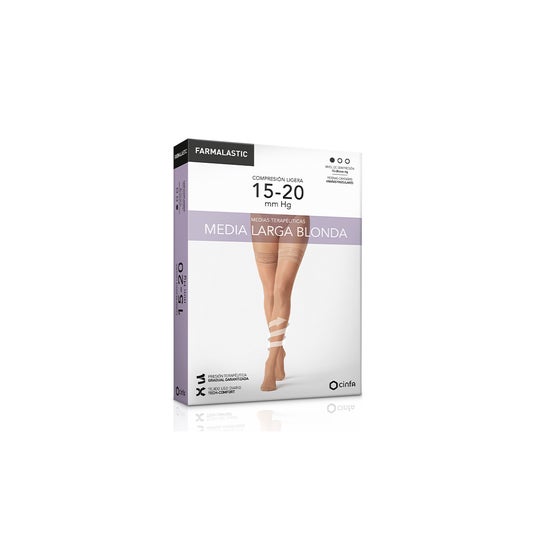 Farmalastic Bas Long Dentelle Compression Légère S Camel 1 Paire