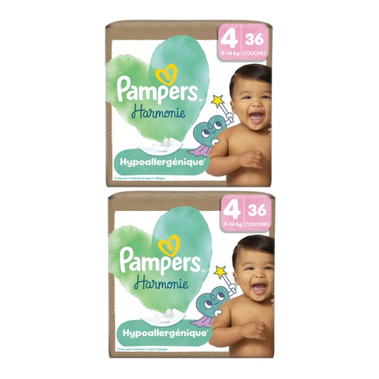 Pampers Harmonie Couches Taille 4 9-14kg 2x36 uts