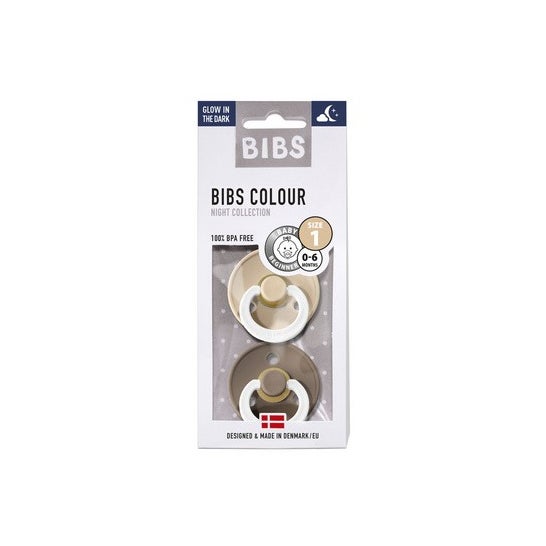 BIBS® Sucette Colour ivoire & pétrole 0-6 mois, lot de 2