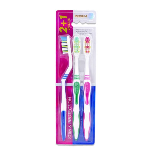 Pharmascience Brosse à dents Medium 3 unités