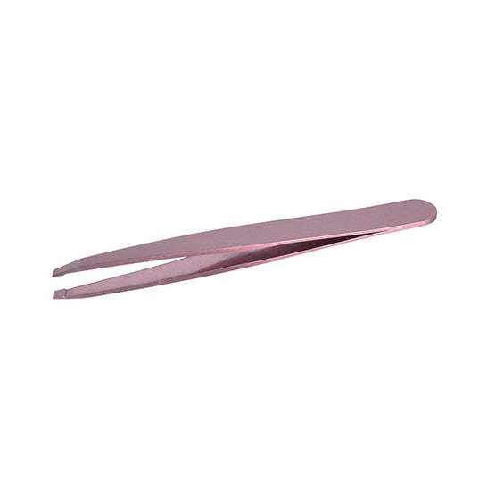 Bifull Pink Bronze Pince Épiler Ergonomique Pointe Courbe 9,5cm 1ut