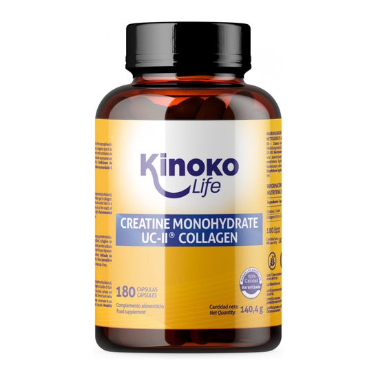 Kinoko Life Créatine Monohydrate 3000mg Collagène UC-II 180caps