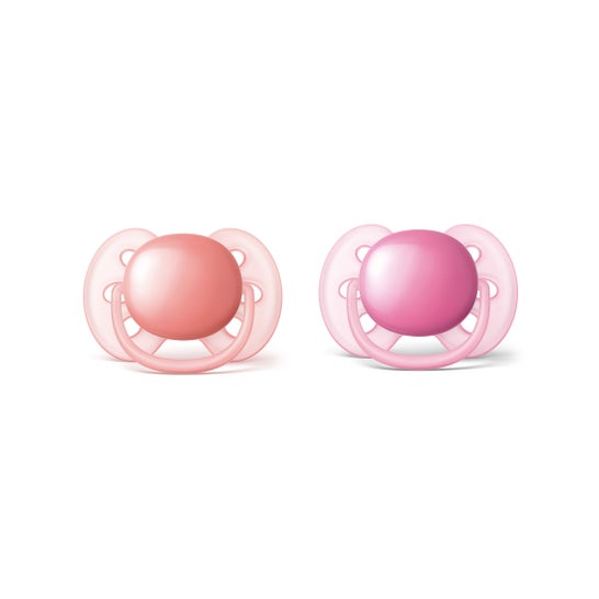 Philips UltraSoft Dummy Colours Smooth Colours 6-18 mois 2unds filles