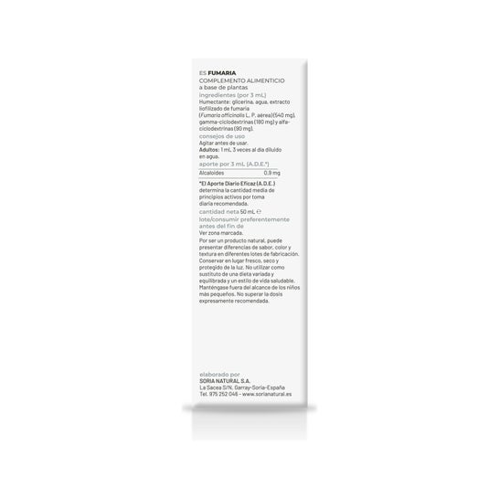 Extracto Fumaria Xxi 50 Ml Soria Natural *