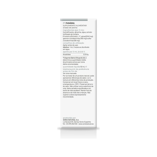 Extracto Fumaria Xxi 50 Ml Soria Natural *