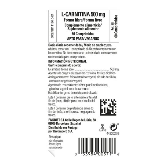 Solgar L-carnitine 500 Mg 60 Comprimés