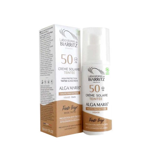 Les Laboratoires de Biarritz Algamaris Crème solaire visage teintée claire SPF30 certifiée bio