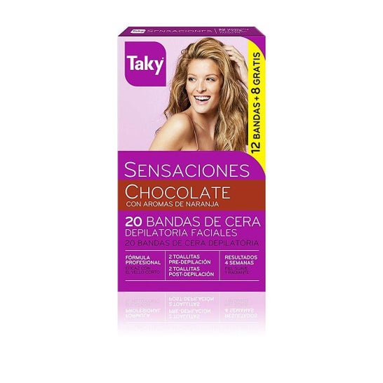 Taky Chocolat Bandes de Cire Dépilatoire Visage 12 +8uts