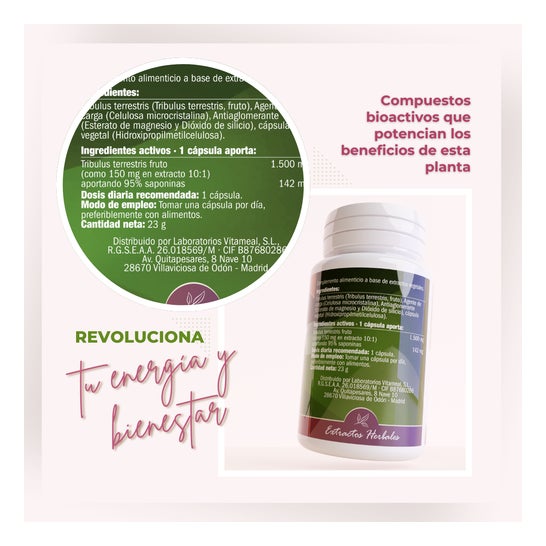 NaturBite Tribulus Terrestris 500mg 95 % Saponines 60 Gélules