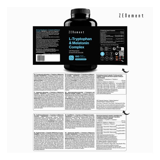 Zenement L-Triptófano con Melatonina 180vcaps
