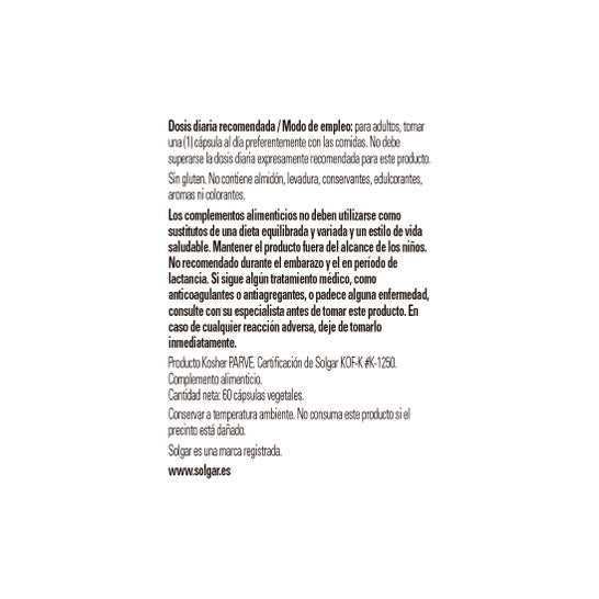 Solgar ginkgo Biloba 60 gélules Végétales