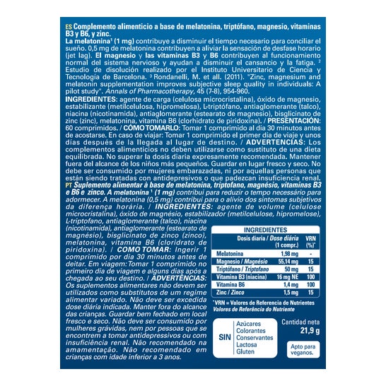 Epaplus Melatonin Forte + 1,98mg et Tryptophan 60caps