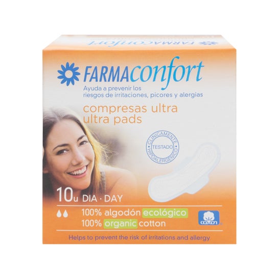Farmaconfort Serviettes Jour 100% Coton 10 unités