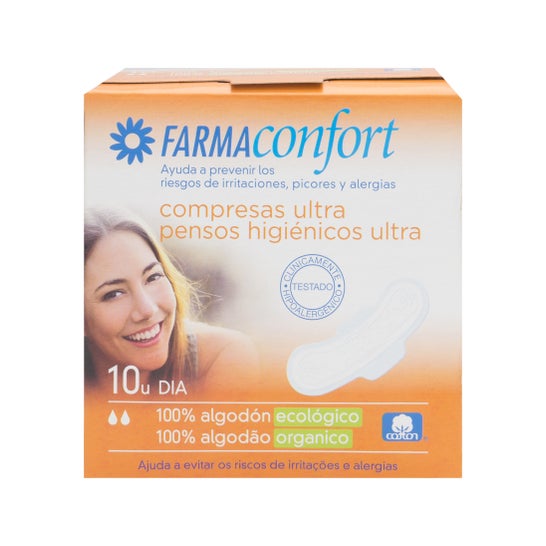 Farmaconfort Serviettes Jour 100% Coton 10 unités