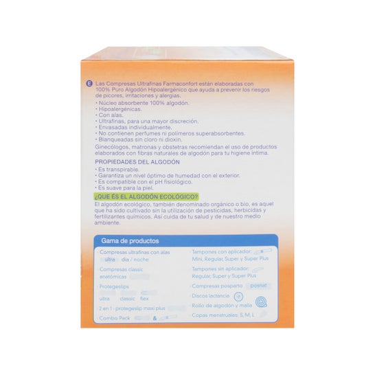 Farmaconfort Serviettes Jour 100% Coton 10 unités