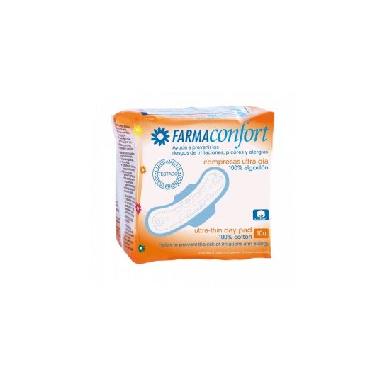 Farmaconfort Serviettes Jour 100% Coton 10 unités
