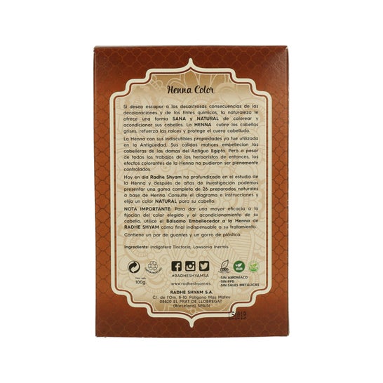 Radhe Shyam Henné Henné Marron foncé Prof Powder 100gr