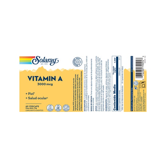 Solaray Vitamine A 3000mcg 60caps