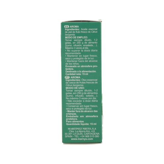 Marnys Huile Essentielle Alimentaire Bergamote 15ml