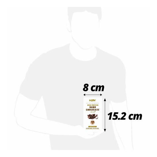HSN Tableta Chocolate Negro Hiperproteico con Stevia Sin Azúcar 100g