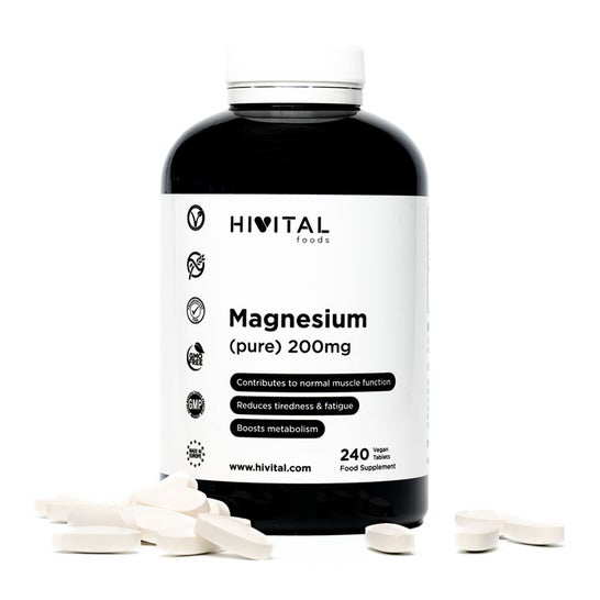 Hivital Foods Magnésium pur 200 mg  240 comprimés végétaliens