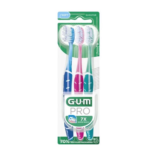 Gum Pro Brosse À Dents Souple 3 Unités