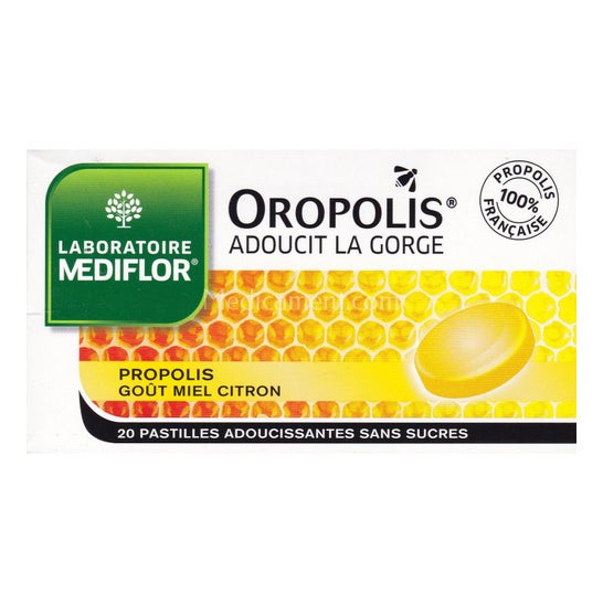 Mediflor Oropolis Pastilles Adoucissantes Miel Citron 20 unités