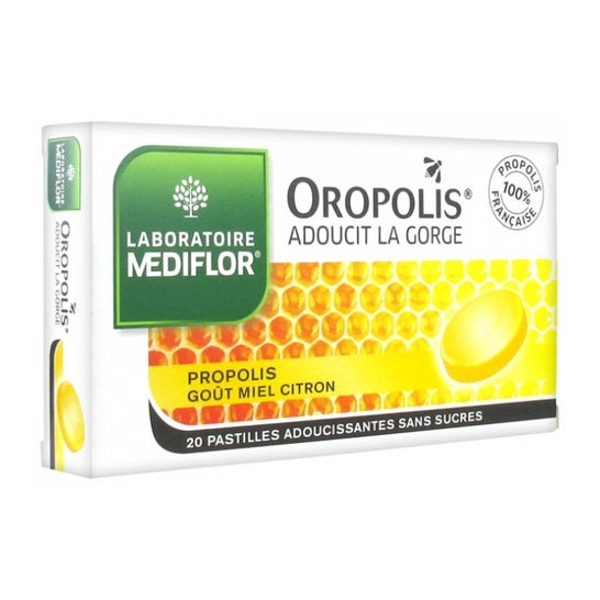 Mediflor Oropolis Pastilles Adoucissantes Miel Citron 20 unités