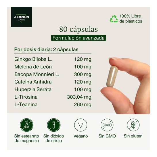 Aldous Labs Nootrópico 800mg 80 Capsules
