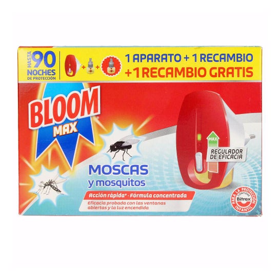 Bloom Pack Max Moscas & Mosquitos Aparato Elctrico + 2 Recambios